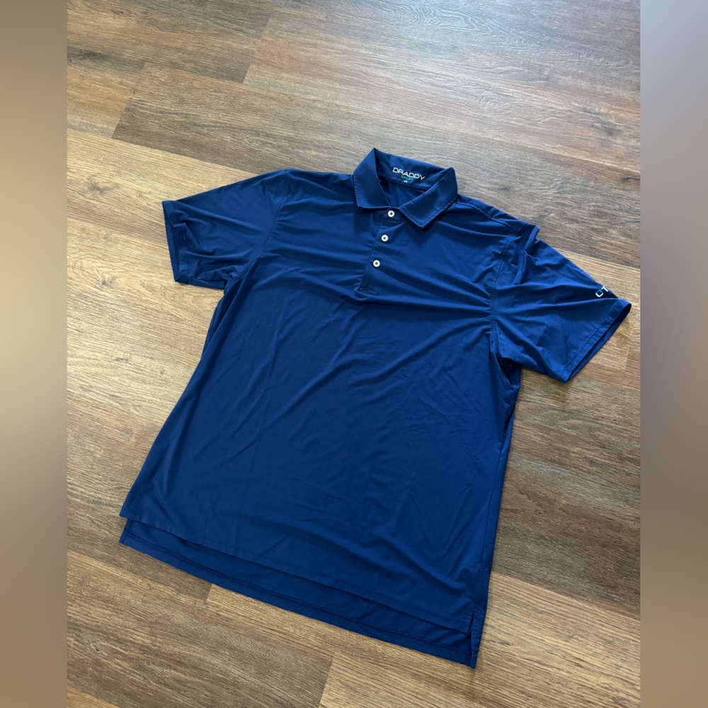 DRADDY Sport Navy Blue Short Sleeve Polo‎ Sleeve Hit Size Medium Golf Outdoors